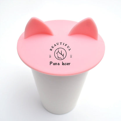 Durable Silicone Short Cat Ear Shaped Cup Lid Cover