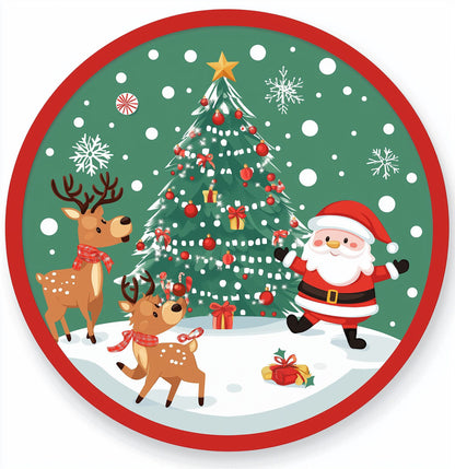 Full Size Full Color Digital Printing Christmas Tree Mat Diam 35"