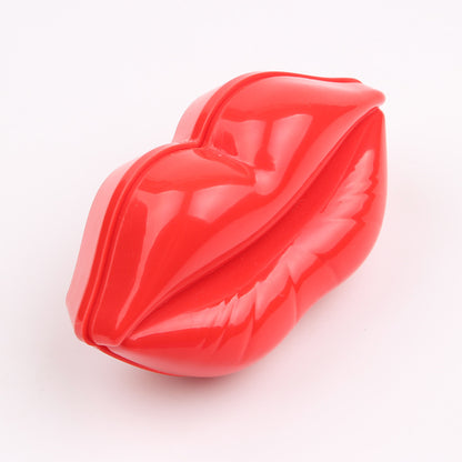 Portable Lip Shaped Hairbrush Mini Hair Comb With Mirror