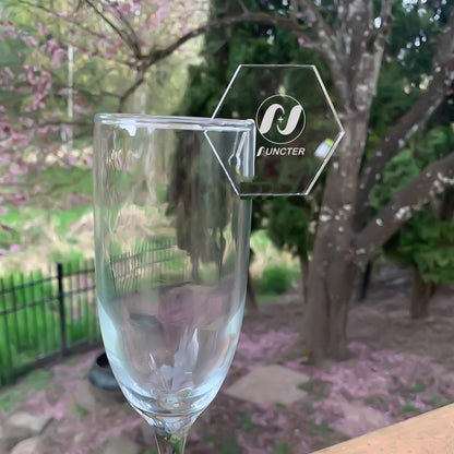 Hexagonal Shape Acrylic Drink Marker Wine Glass Recognizer