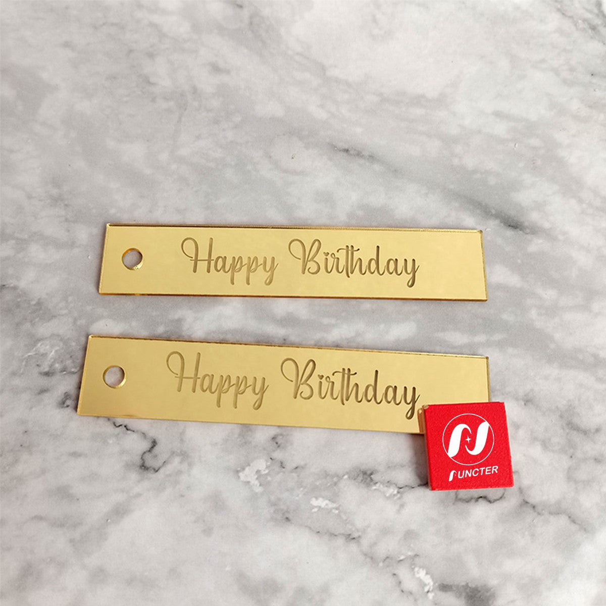 Square Acrylic Name Card Cake Topper Holiday Pendant