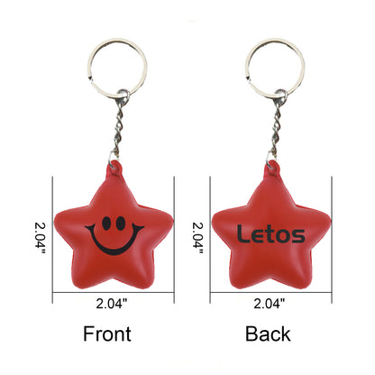 PU Star Shape Smiley Face Multi-color Keychain