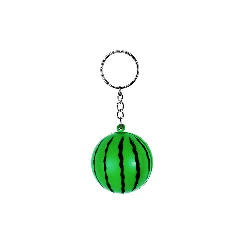 PU Simulated Watermelon Stress Reliever Ball Keychain