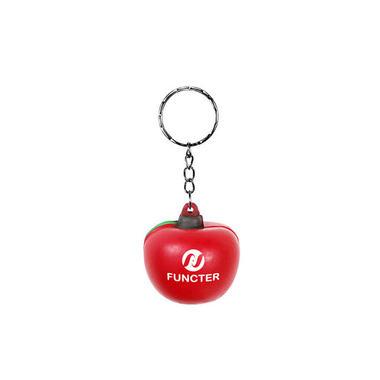 PU Simulated Apple Stress Reliever Ball Keychain