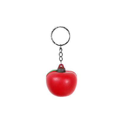 PU Simulated Apple Stress Reliever Ball Keychain