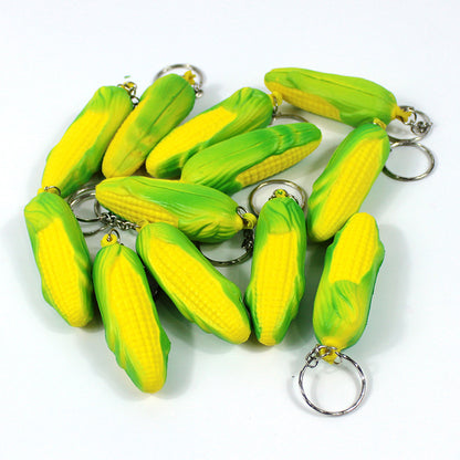 PU Simulated Corn Stress Reliever Ball Keychain