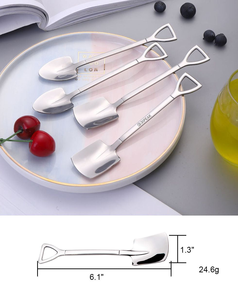 #304 Stainless Steel 6" Ice Cream Glossy Round Shovel Spoon