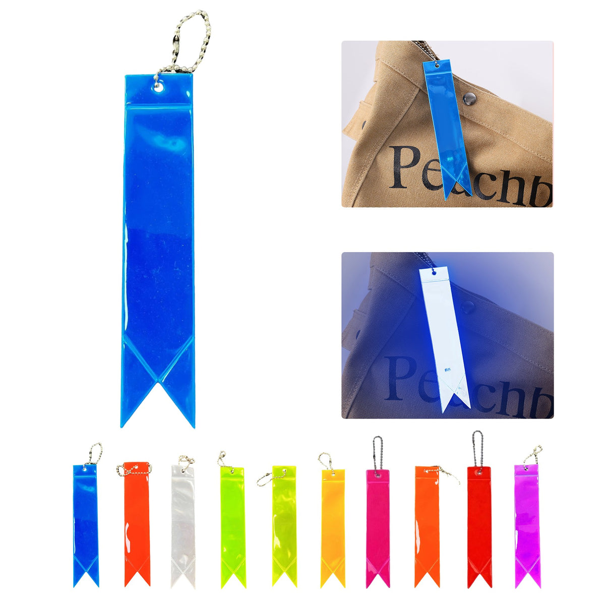 Ribbon Shape Reflective Key Tag