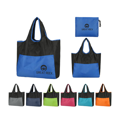 Polyester Grocery Foldable Shoulder Bag Travel Shopping Tote Bag 27L