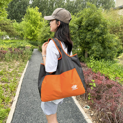 Polyester Grocery Foldable Shoulder Bag Travel Shopping Tote Bag 27L
