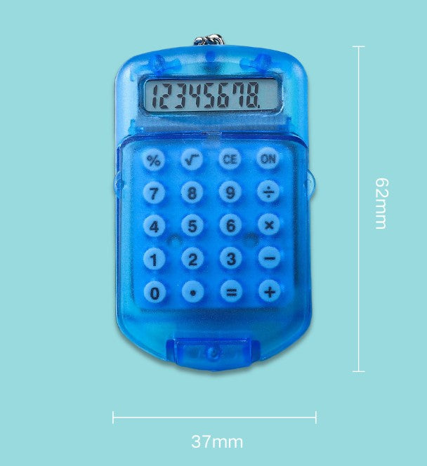 Mini Pocket Digits Electronic Calculator Keychain W/ Flip