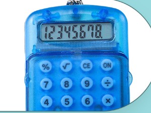 Mini Pocket Digits Electronic Calculator Keychain W/ Flip