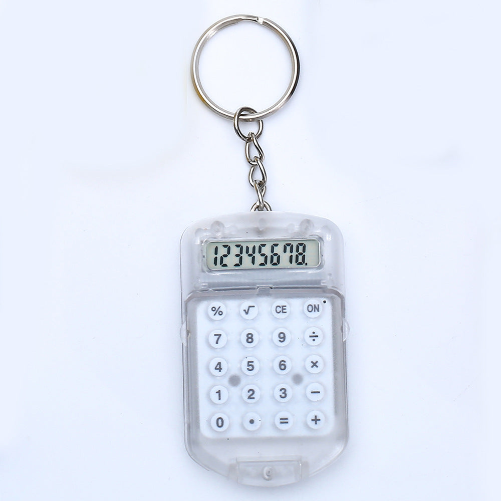 Mini Pocket Digits Electronic Calculator Keychain W/ Flip
