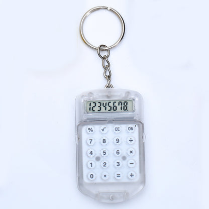 Mini Pocket Digits Electronic Calculator Keychain W/ Flip