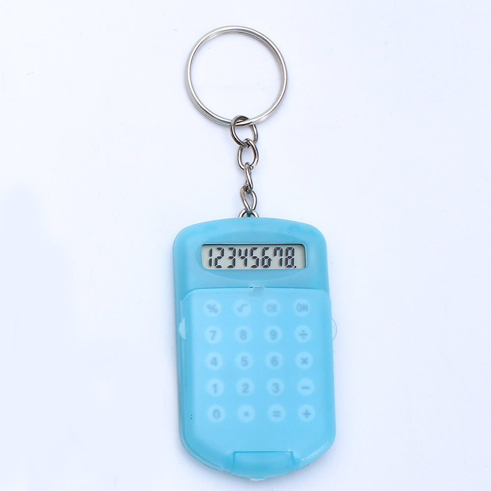 Mini Pocket Digits Electronic Calculator Keychain W/ Flip
