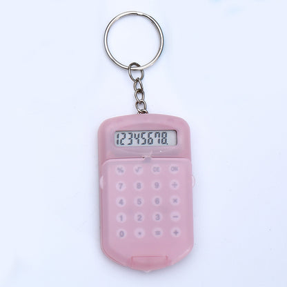 Mini Pocket Digits Electronic Calculator Keychain W/ Flip