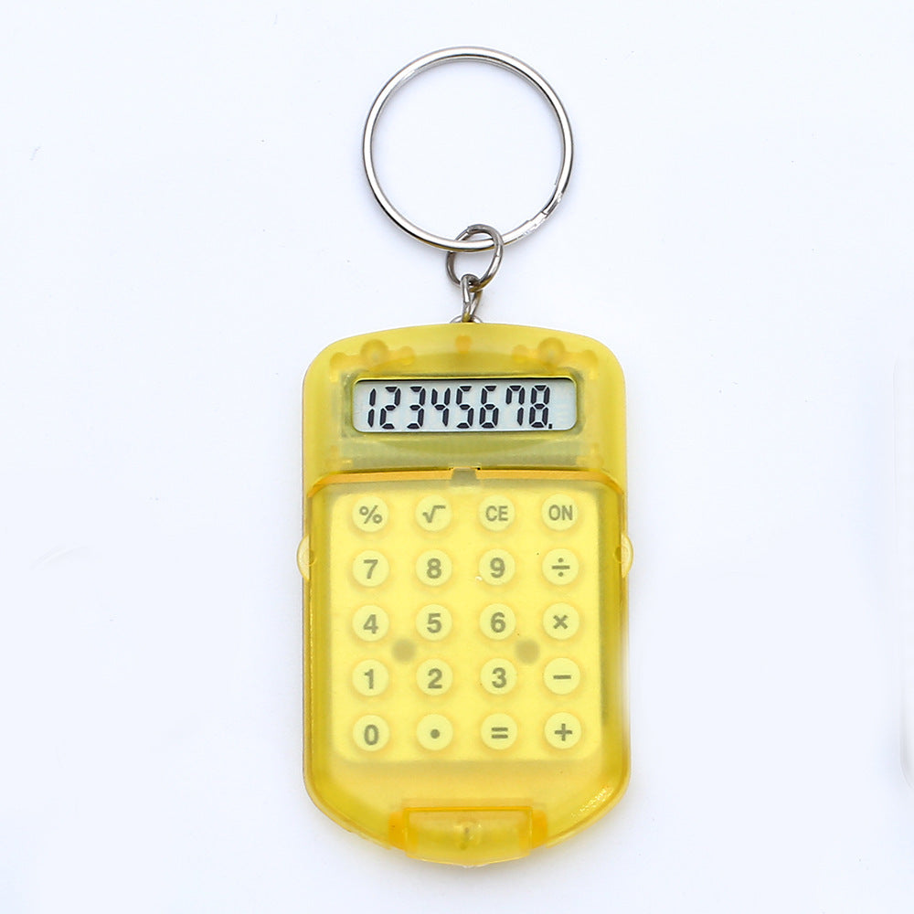 Mini Pocket Digits Electronic Calculator Keychain W/ Flip