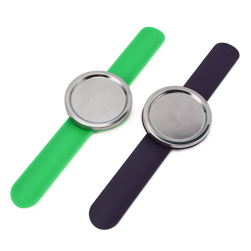 Silicone Slap Bracelet W/ Hair Pin Round Holder Magnetic Wristband