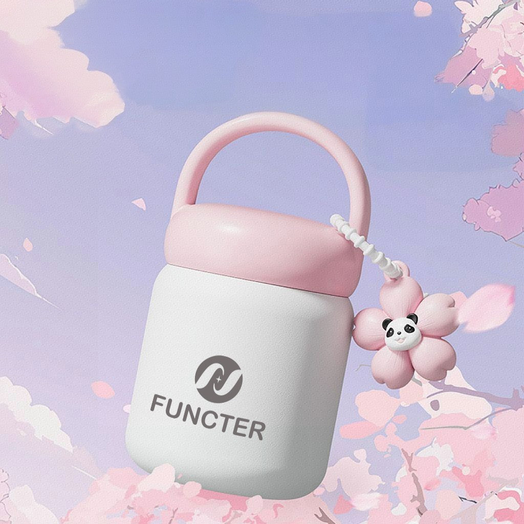 Insulated Water Bottle W/ Cherry Blossom Charm 7 oz.