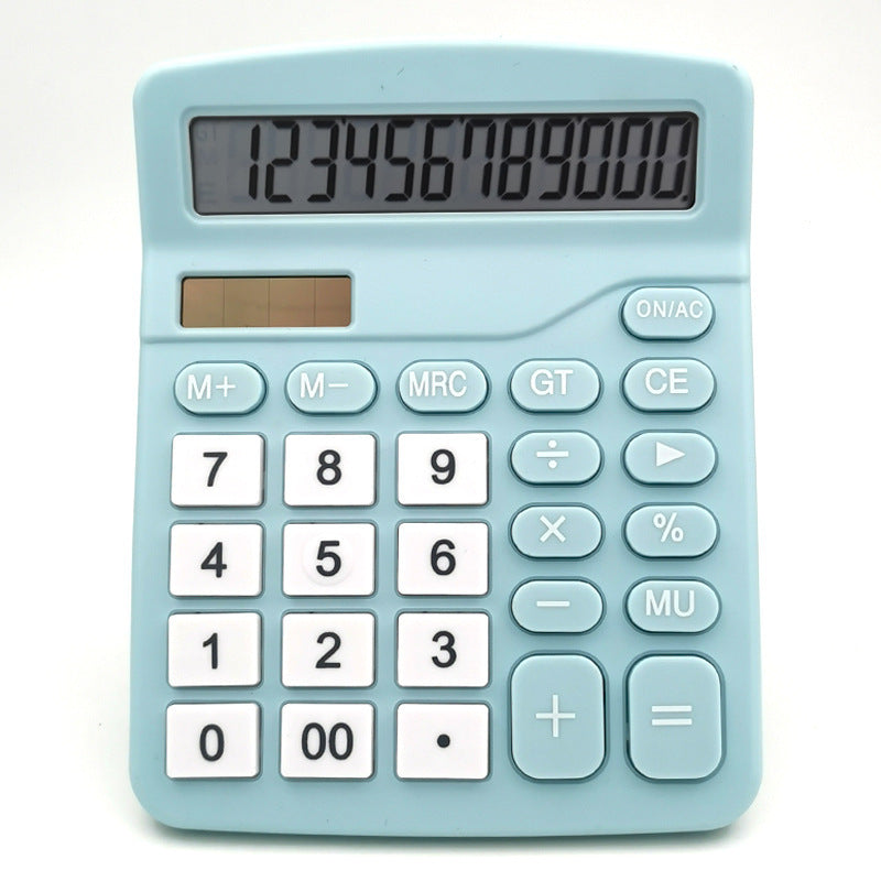 Solar & Battery Dual Power Electronic Calculator W/ LCD Display Screen