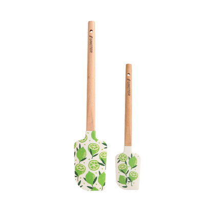 2 Pcs Silicone Spatula Set Non-scratch Baking Scraper