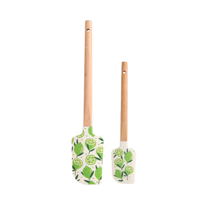2 Pcs Silicone Spatula Set Non-scratch Baking Scraper