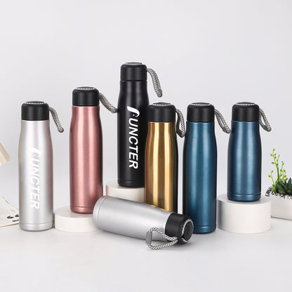 Stainless Steel Insulated Water Bottle W/ Carry Strap 18 oz.