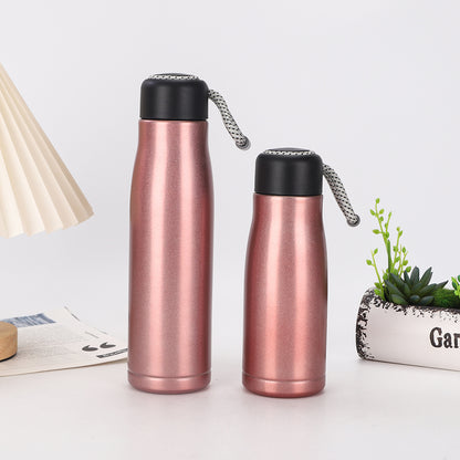 Stainless Steel Insulated Water Bottle W/ Carry Strap 18 oz.