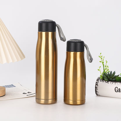 Stainless Steel Insulated Water Bottle W/ Carry Strap 18 oz.