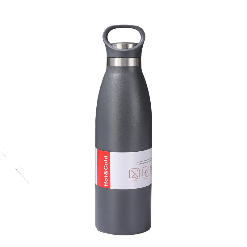 Stainless Steel Insulated Water Bottle W/ Keychain For Hiking 18 oz.