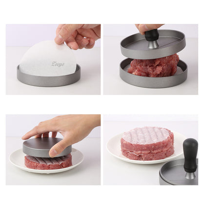 Food-grade Solid Aluminum Alloy Burger And Meat Press Contains 100 patty papers