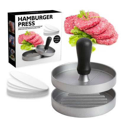 Food-grade Solid Aluminum Alloy Burger And Meat Press Contains 100 patty papers