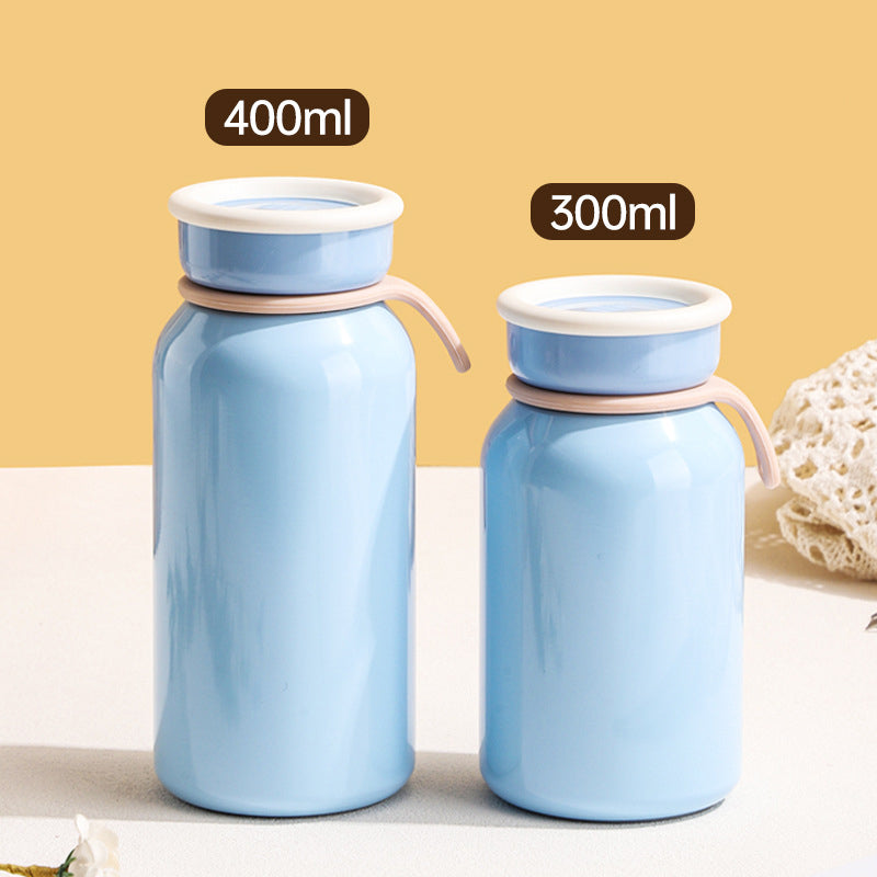 Stainless Steel Insulated Vacuum Cute Milk Water Bottle 13 oz.