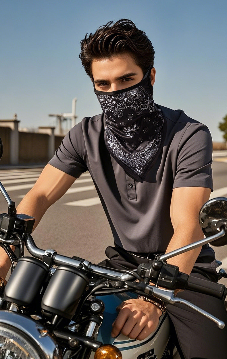 Ice Silk Cooling Sun Block Wind Proof Motorcycle Sun Mask UV Ear Monaural Neck Gaiter