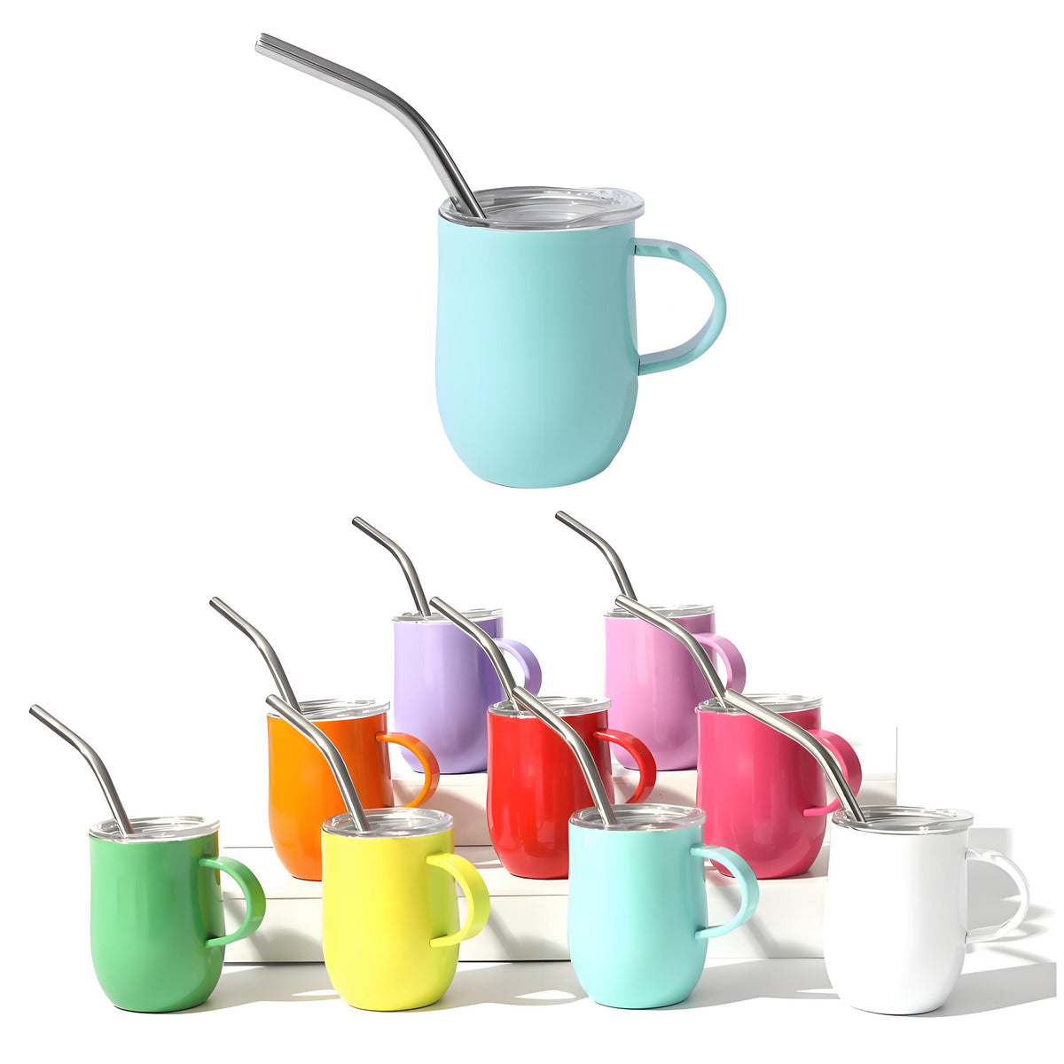 Screen Printed Mini Straw Cup W/ Handle 3 oz.