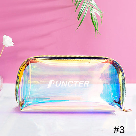 Iridescent Shell Makeup Bag, Clear Cosmetic Pouch (Small)