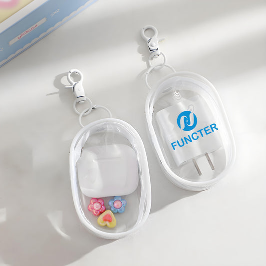 Data Cable Storage Bag W/ Key Chain