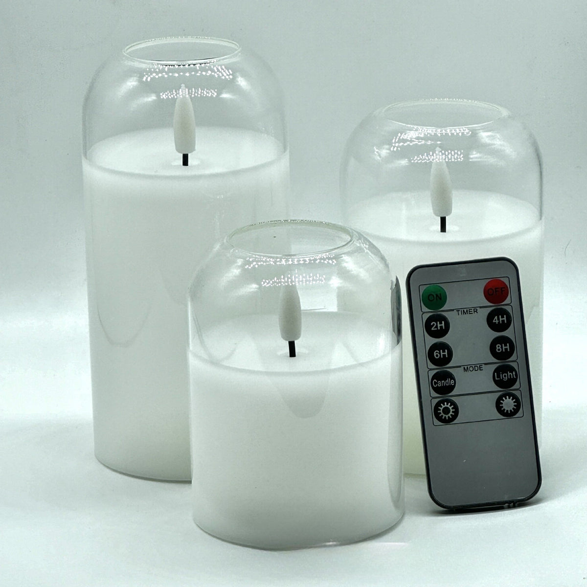 Electronic Remote-Controlled Timer Candle Set (3-Piece)