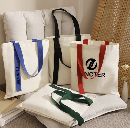Minimalist Canvas Tote Bag 14" X 12" W/ Ribbon