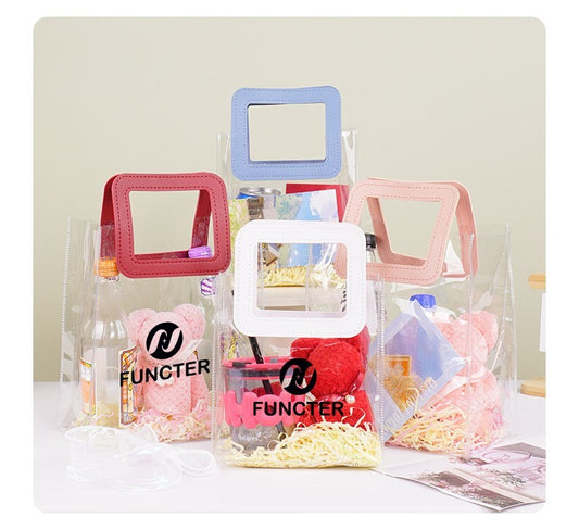 Transparent PVC Gift Tote Bag 10" X 9" X 4 3/4"
