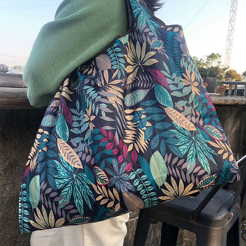 Full Customized Oxfod Foldable Shopping Bag Lightweight Waterproof Shoulder Storage Bag