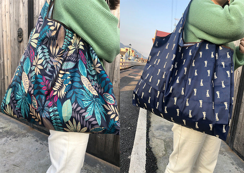 Full Customized Oxfod Foldable Shopping Bag Lightweight Waterproof Shoulder Storage Bag
