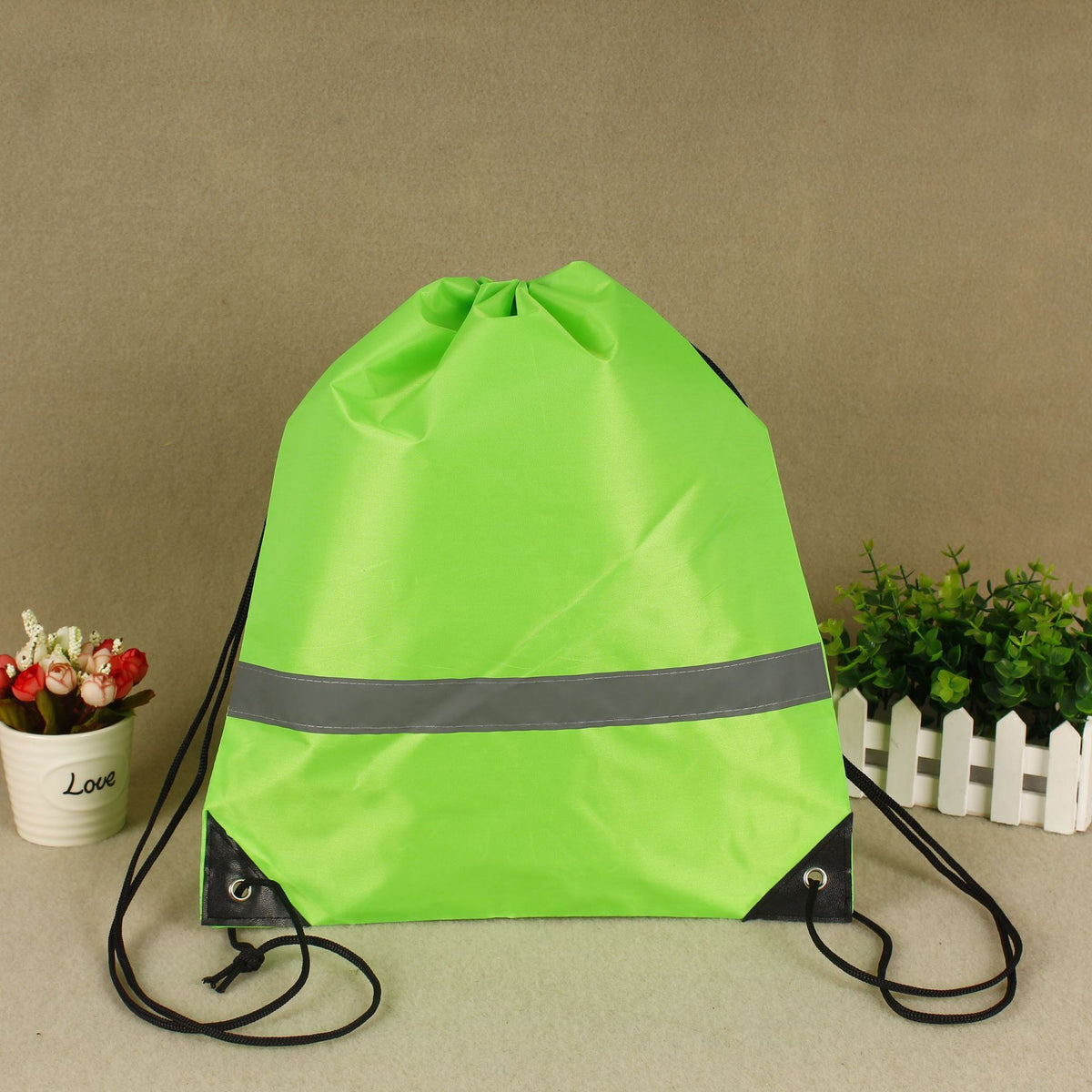 Reflective Drawstring Pocket Drawstring Backpack