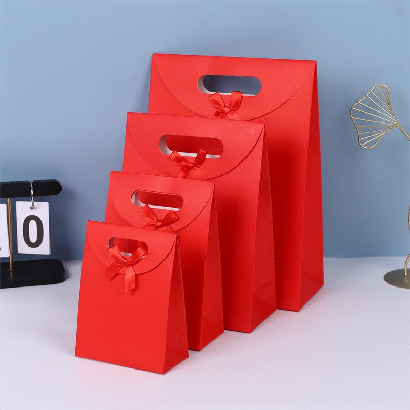 Flip Top Velcro Gift Bag W/ Bow Handles