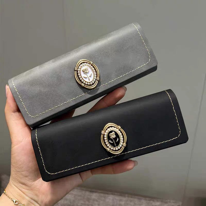 PU Leather Glasses Case Hard Shell Anti Scratch
