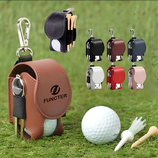 PU Leather Golf Ball Pouch