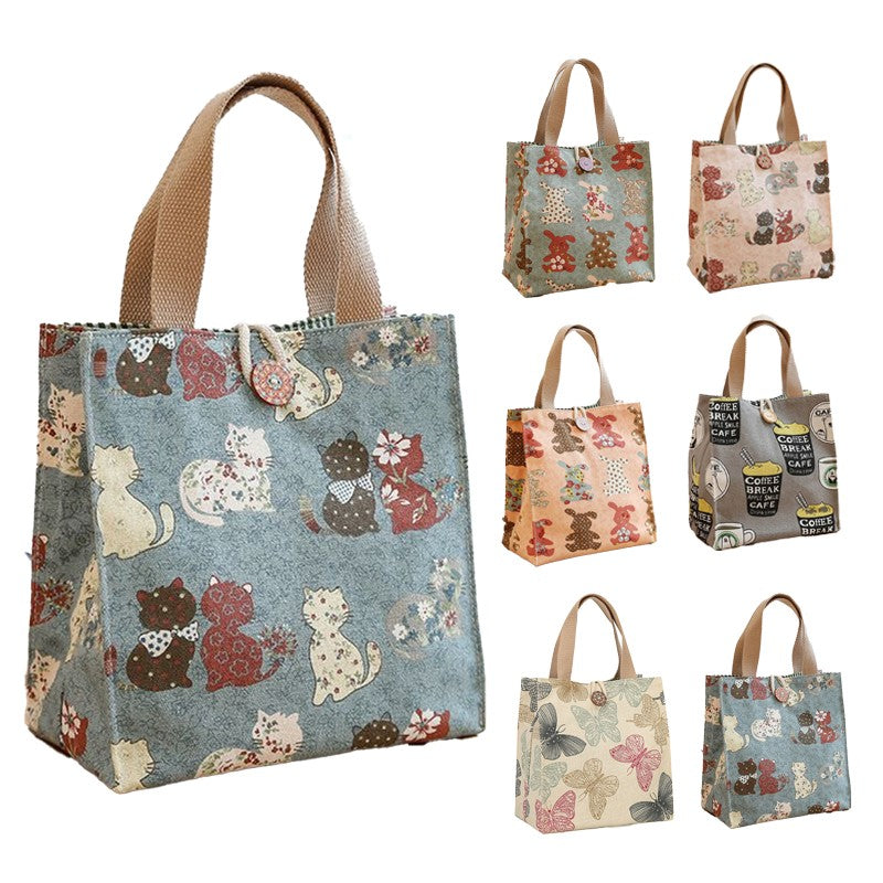 Canvas Lunch Tote Bag 9.6 x 9.6 x 5.5"
