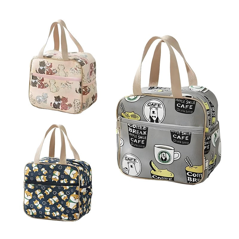 Canvas Insulated Lunch Tote Bag 9 x 10 x 5"