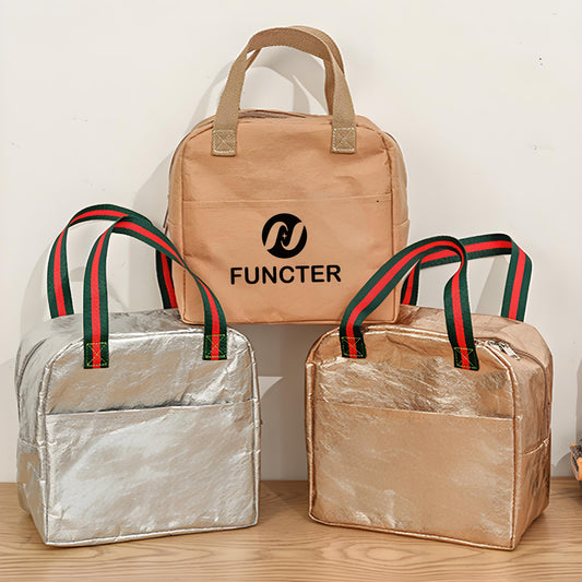 Kraft Paper Insulated Lunch Tote Bag