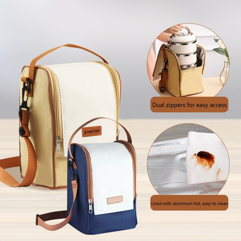 Insulated Lunch Crossbody Tote Bag 10 x 6.75 x 6.75"